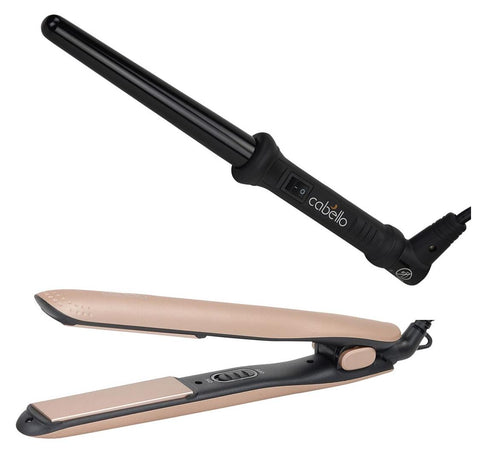 Cabello Silk Smooth Styler (Gold) & Tapered Curler - Combo