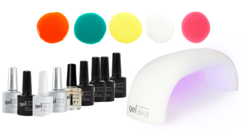 Gellaka 10-Piece Pro Matte Or Shine Gel Nail Kit - Sunkissed Summer
