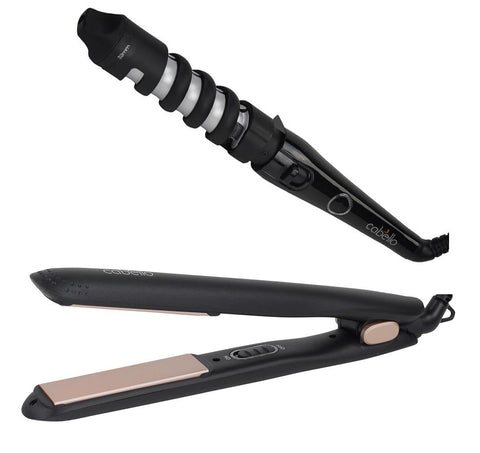Cabello Silk Smooth Styler (Black) & Voluminous Curler - Combo