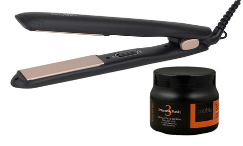 Cabello Silk Smooth Styler (Black) + Intensive Mask 'Keep Me Hot' - Combo