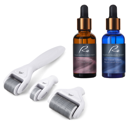 Re Derma Roller All In One Set + Ceramide Serum + EGF Serum