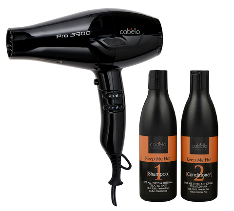 Cabello Pro 3900 Professional Hair Dryer with Shampoo&Conditioner_Hairstyle Set