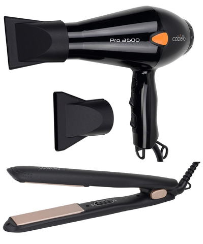 Cabello Hair Dryer PRO 3600 + Silk Smooth Styler Black