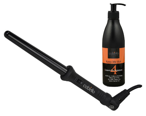 Cabello Tapered Curling Iron + Leave On Moisture 'Keep Me Hot'