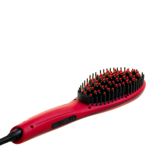 Cabello Glow Straightening Brush with Serum Oil 'Keep Me Hot' - Red