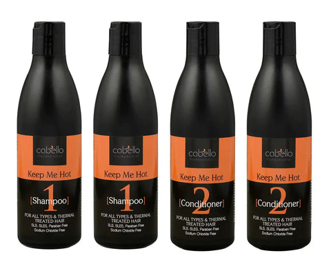 Cabello Shampoo (2x400mL) + Conditioner Keep Me Hot (2x400mL)