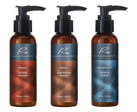 Re Vitamin C, Retinol, Hyaluronic Acid Face Cleansers - 3x100mL