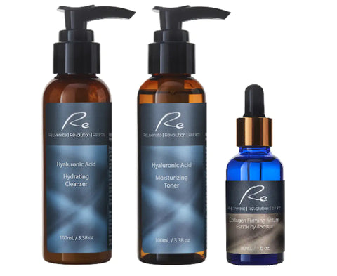 Re Hyaluronic Acid - Cleanser, Toner & Collagen Serum - Trio Pack