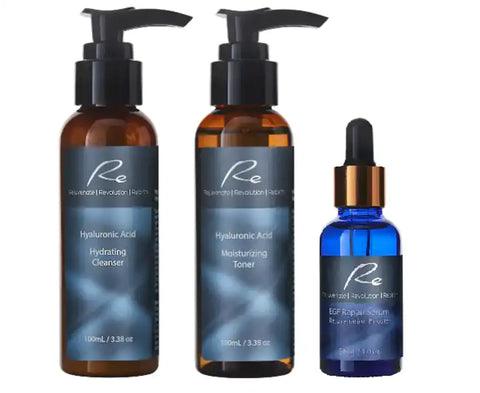 Re Hyaluronic Acid - Cleanser, Toner & EGF Serum - Trio Pack