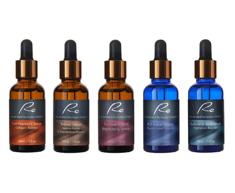 5 x Re Facial Serums - Flawless Skin Solution Treatment AM/PM - 5x30mL