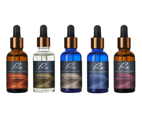 5 x Re Facial Serums - Pro Skin Treatment AM/PM - 5x30mL