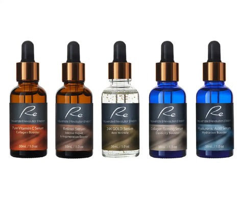 5 x Re Facial Serums - Ageless Illumination Treatment AM/PM - 5x30mL