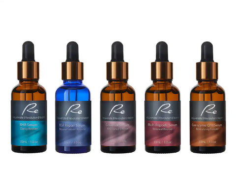 5 x Re Facial Serums - Pure Skin Treatment AM/PM - 5x30mL