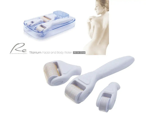 Re Facial Derma Roller All In One Set TITANIUM