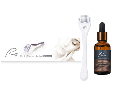 Re Facial Derma Roller 540 needles + Retinol Serum 30mL