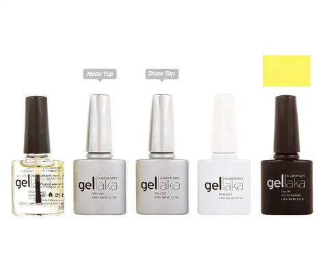Gellaka 5-Piece Essential Gel Manicure Set with 1 Color - Banana Beach