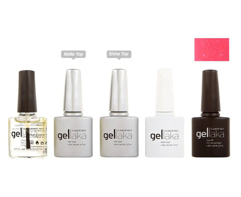 Gellaka 5-Piece Essential Gel Manicure Set with 1 Color - Strawberry