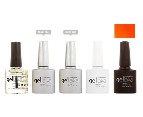 Gellaka 5-Piece Essential Gel Manicure Set with 1 Color - Fresh Mango