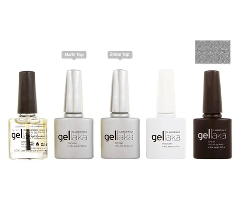 Gellaka 5-Piece Essential Gel Manicure Set with 1 Color - Glamour