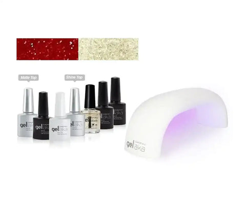 Gellaka 7-Piece Pro Matte Or Shine Gel Nail Kit - Sassy