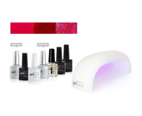 Gellaka 8-Piece Pro Matte Or Shine Gel Nail Kit - Romance