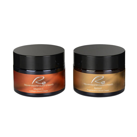 Re Vitamin C Collagen + Retinol Boost Face Cream - 2x50mL