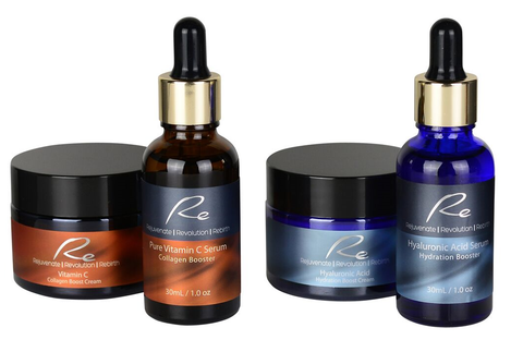 Re Vitamin C Collagen + Hyaluronic Acid Boost Face Serum + Cream