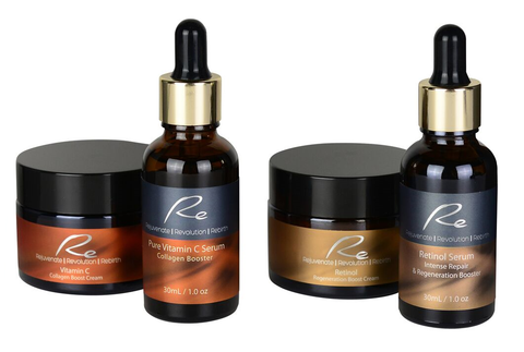 Re Vitamin C + Retinol Regeneration Boost Face Serum + Cream