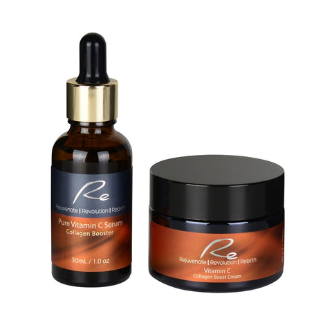 Re Vitamin C Collagen Boost Face Serum + Cream - 30mL+50mL