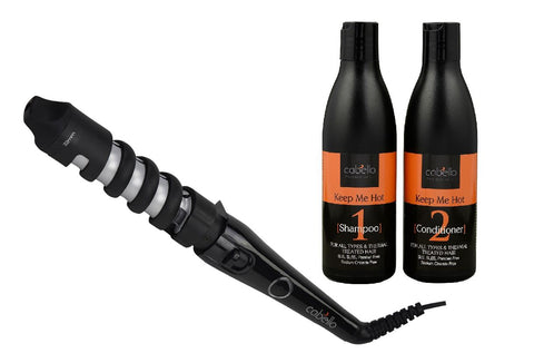 Cabello Voluminous Hair Curler + Shampoo & Conditioner 'Keep Me Hot'