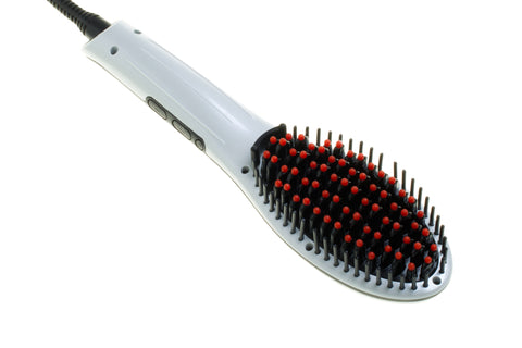 Cabello Deluxe Hot Brush Hair Straightener - White