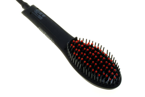 Cabello Deluxe Hot Brush Hair Straightener - Matt Black