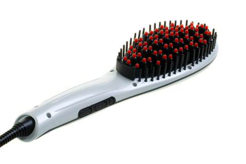 Cabello Deluxe Hot Brush Hair Straightener - White