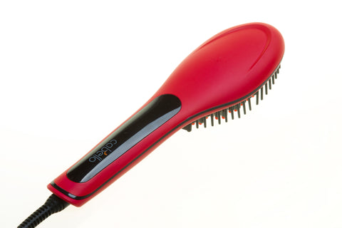 Cabello Deluxe Hot Brush Hair Straightener - Matt Red